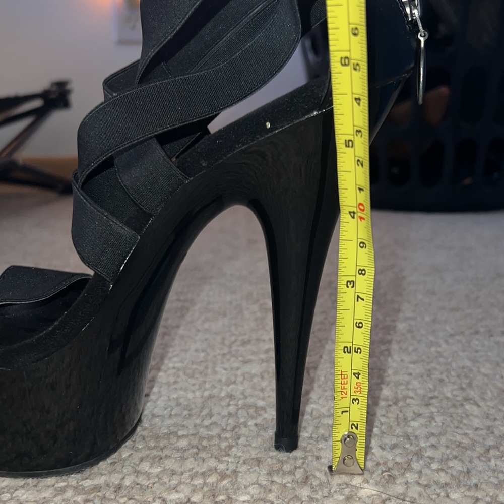 Strappy Black Platform Stiletto Heels SIZE: 8 - Picture 12 of 12